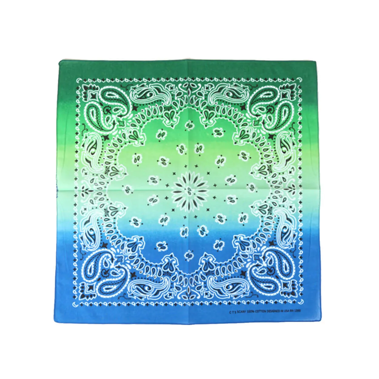 12 Pack Novelty Gradient Cotton Bandana Paisley Print Head Wrap Handkerchief (Gradient-Colors)