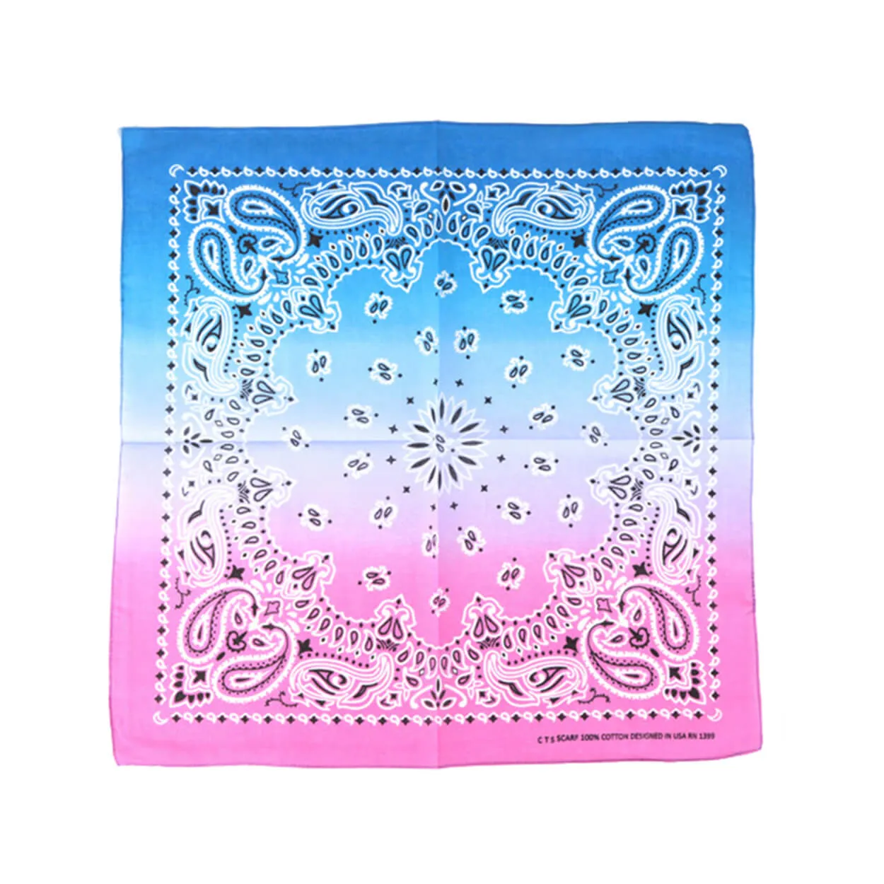 12 Pack Novelty Gradient Cotton Bandana Paisley Print Head Wrap Handkerchief (Gradient-Colors)