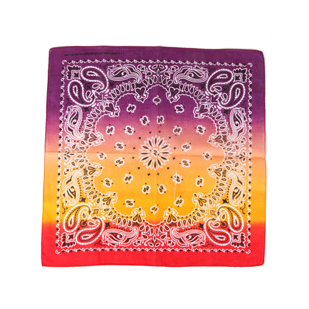 12 Pack Novelty Gradient Cotton Bandana Paisley Print Head Wrap Handkerchief (Gradient-Colors)