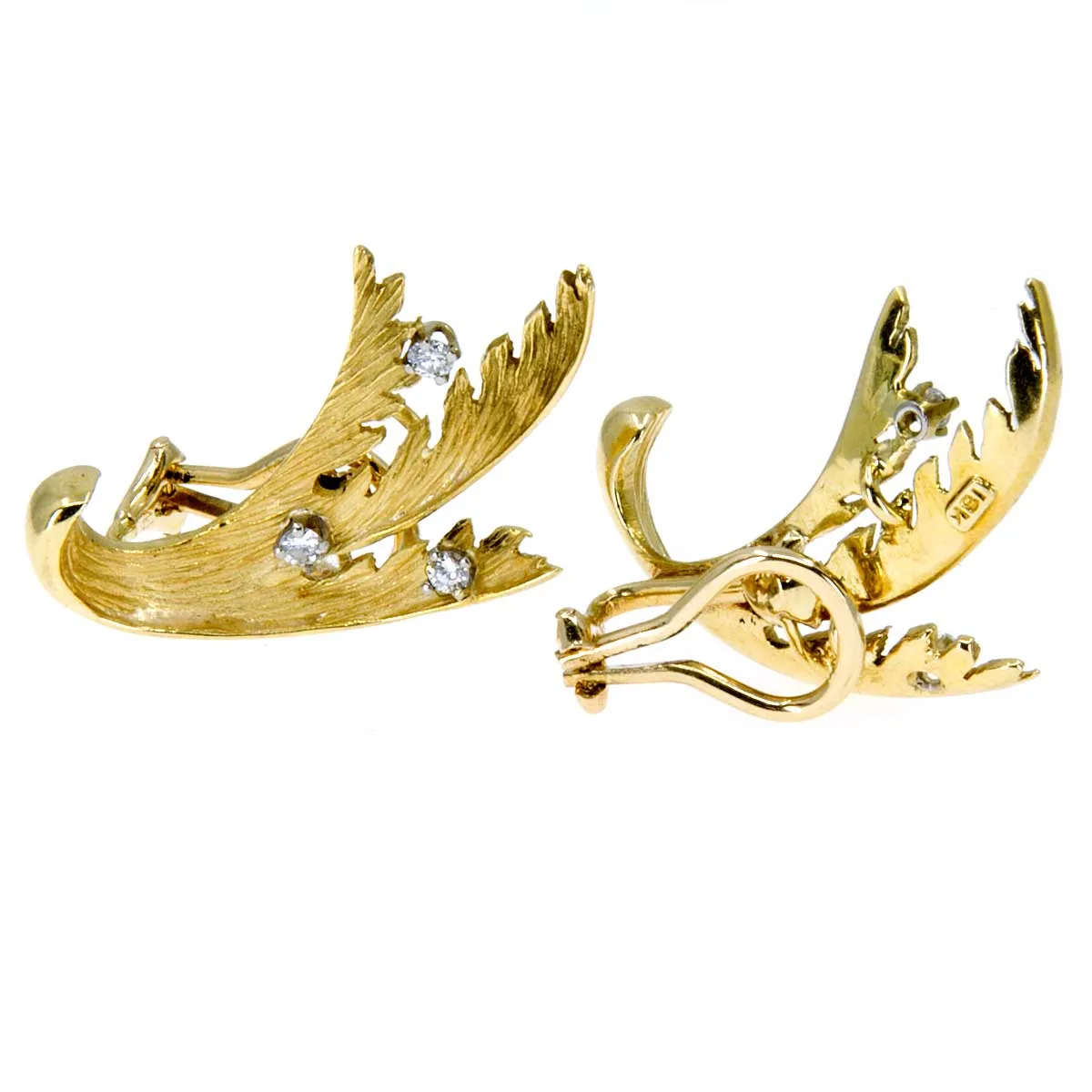 18K Diamond Floral Climber Ear Clips