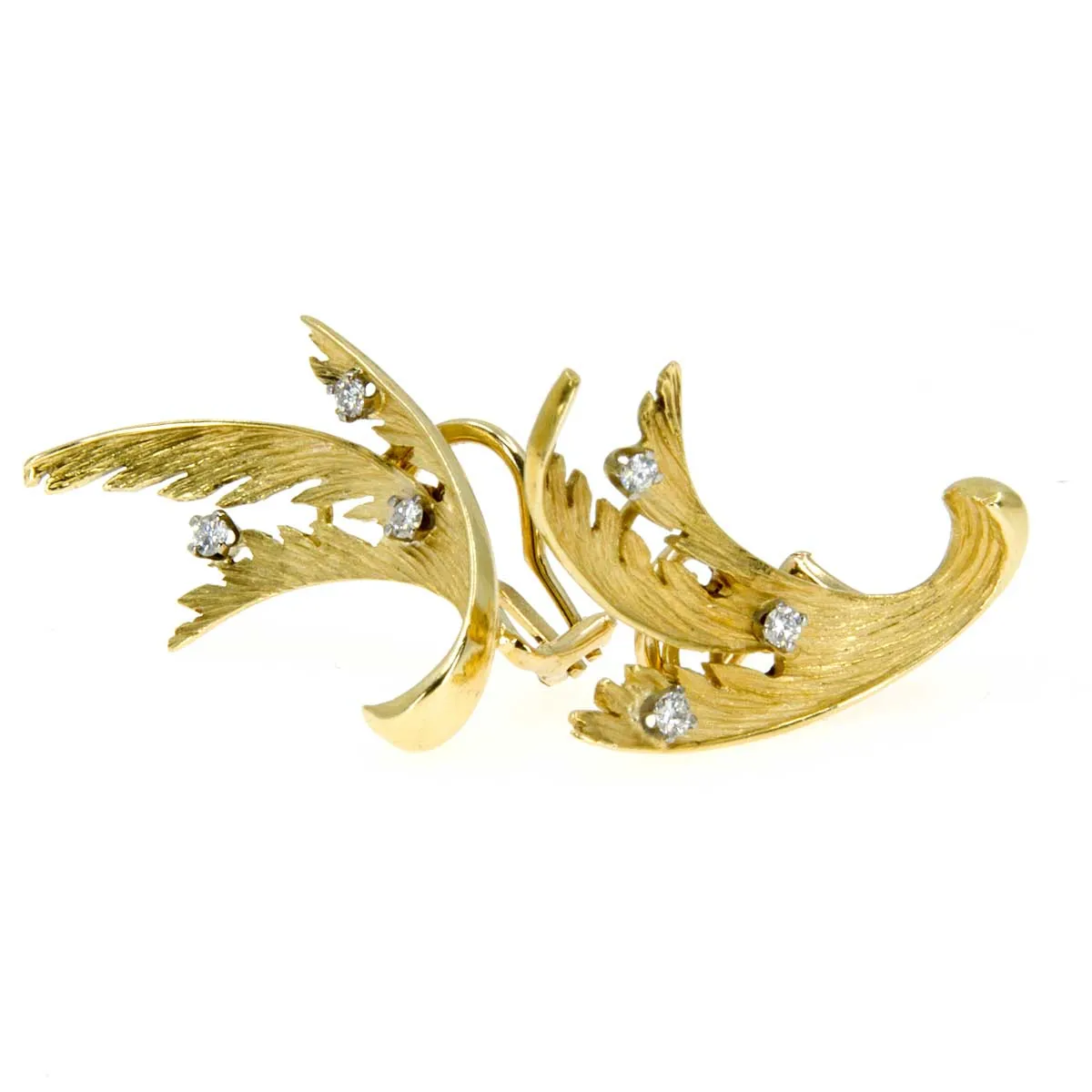 18K Diamond Floral Climber Ear Clips