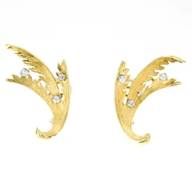 18K Diamond Floral Climber Ear Clips