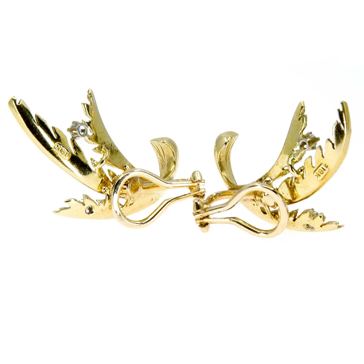 18K Diamond Floral Climber Ear Clips