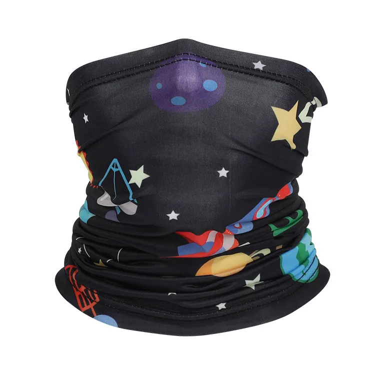 2PCs Multifunctional Children's Mask Summer Ice Silk Face Mask for Outdoor Cycling