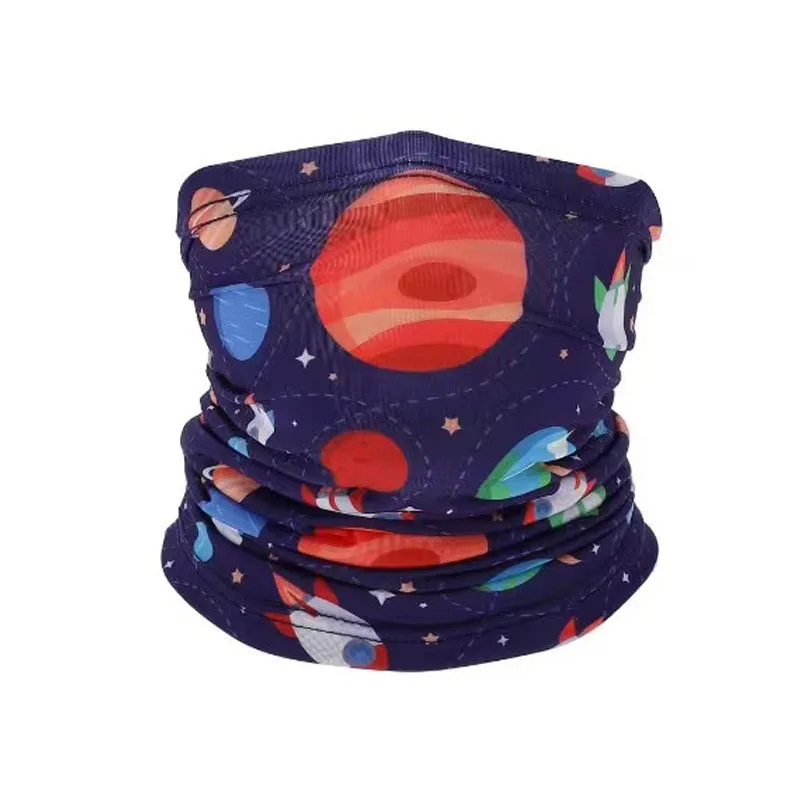 2PCs Multifunctional Children's Mask Summer Ice Silk Face Mask for Outdoor Cycling
