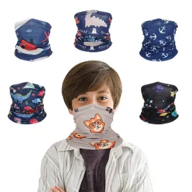 2PCs Multifunctional Children's Mask Summer Ice Silk Face Mask for Outdoor Cycling