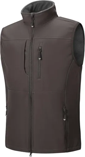 33,000ft Men's Lightweight Softshell Vest Outerwear Zip Up Fleece Lined Windproof Sleeveless Jacket for Golf Running Hiking