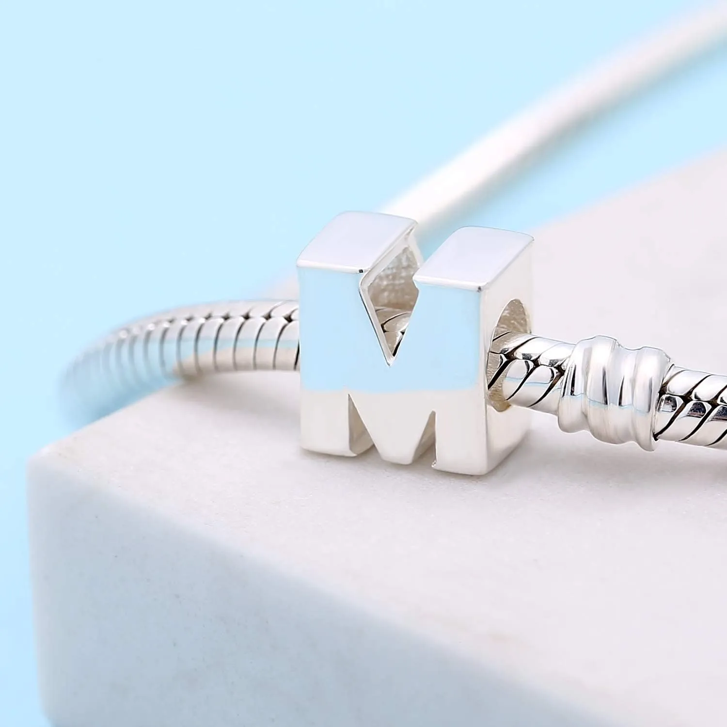 925 Sterling Silver Initial A-z Charms fit Pandora Charms Bracelet Alphabet Letter Beads for Wife Mom Women Christmas Mother's day Valentine's Day Gift