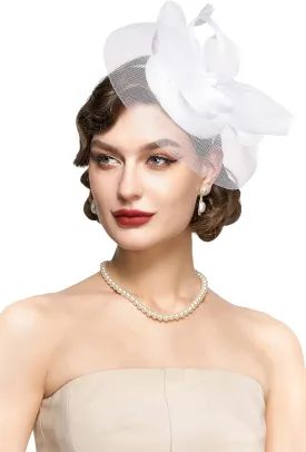 BABEYOND Women's Fascinator Hat Kentucky Hat Feather Derby Fascinator Tea Party Hat for Cocktail Wedding