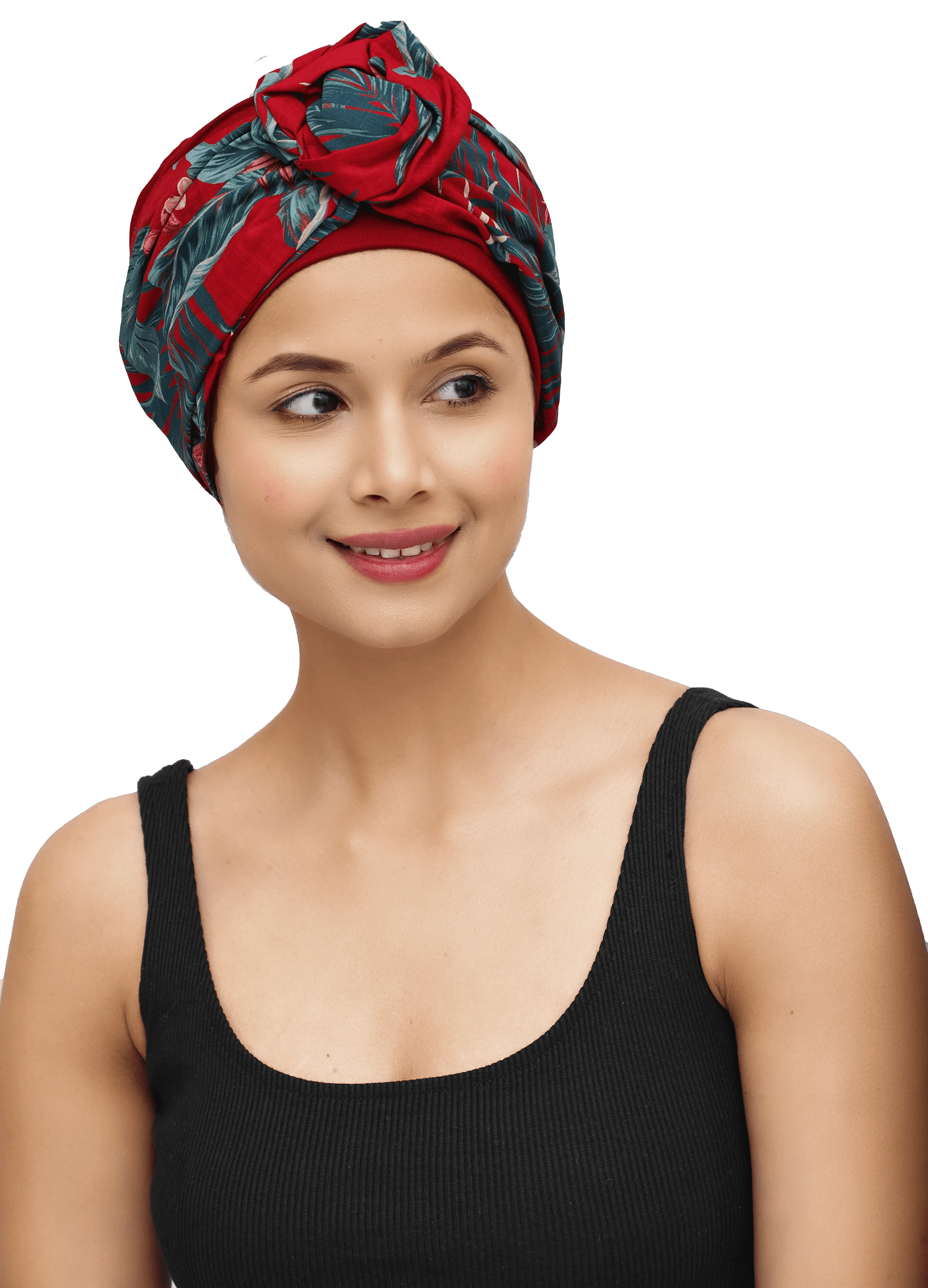 Beautifull  Bamboo Viscose Beanies Cap With Printed Front Rose Flower Band