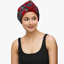Beautifull  Bamboo Viscose Beanies Cap With Printed Front Rose Flower Band