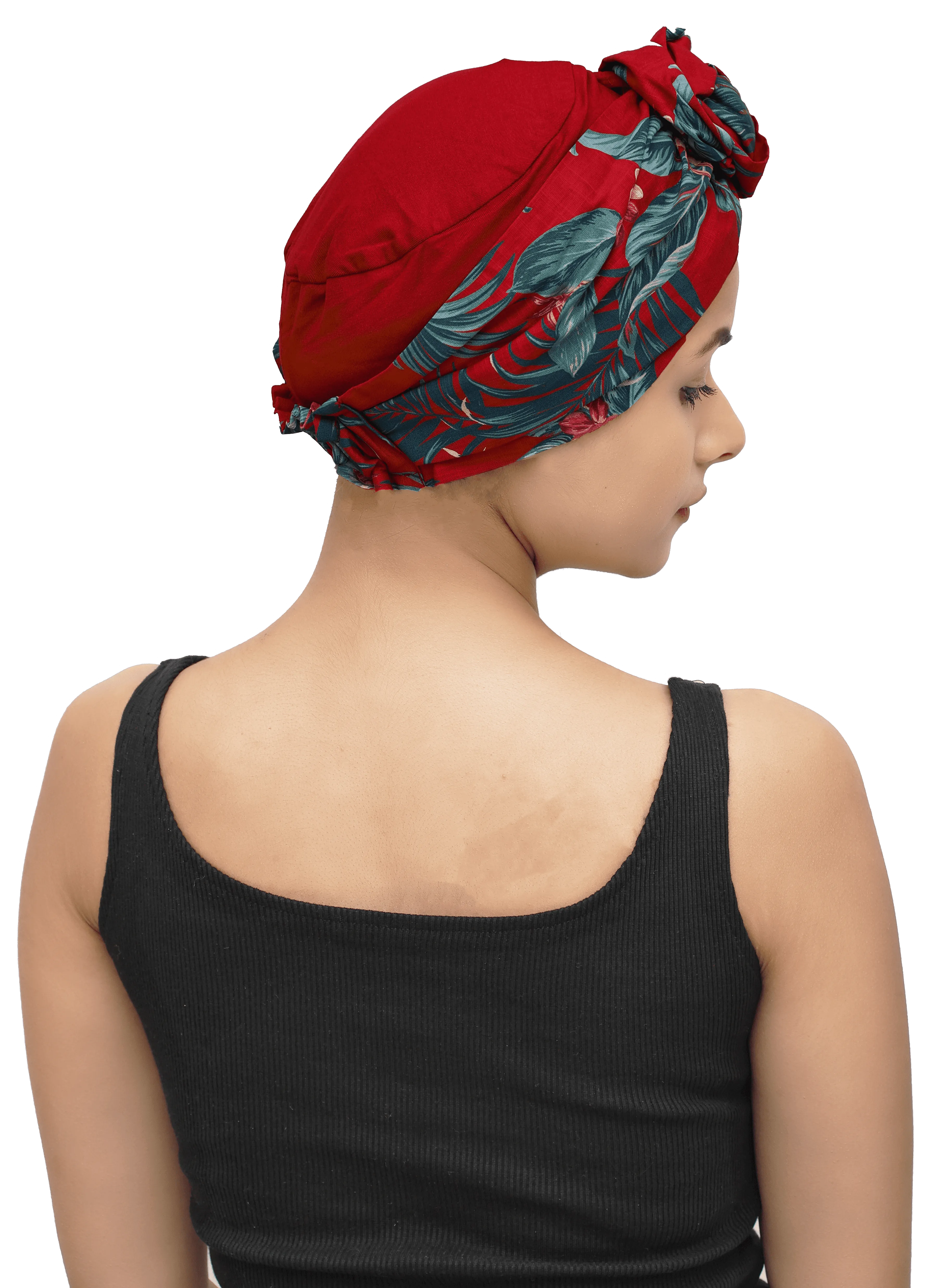 Beautifull  Bamboo Viscose Beanies Cap With Printed Front Rose Flower Band