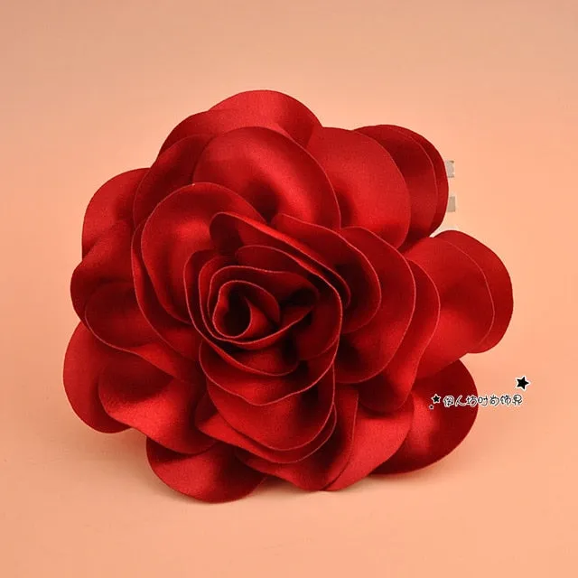 Big Satin Flower Hair Clip Fascinator