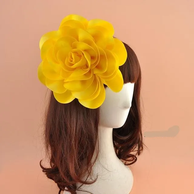 Big Satin Flower Hair Clip Fascinator