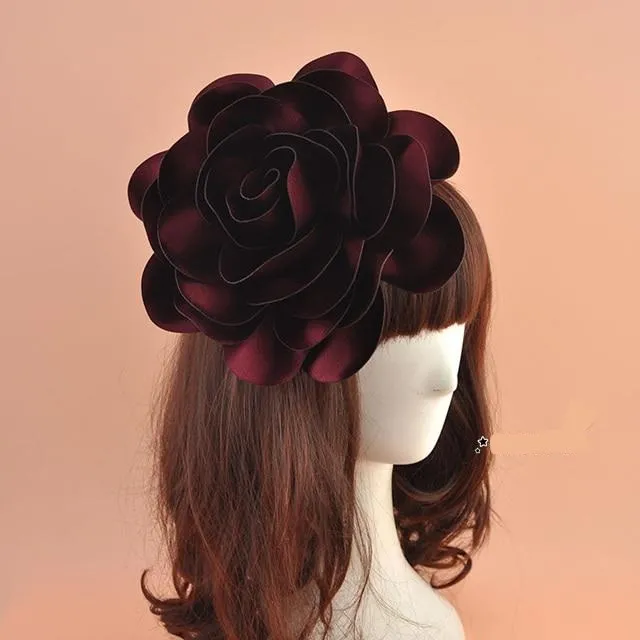 Big Satin Flower Hair Clip Fascinator
