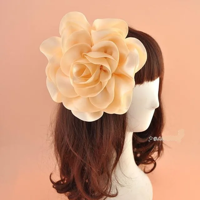 Big Satin Flower Hair Clip Fascinator