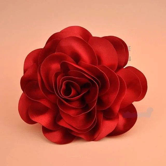 Big Satin Flower Hair Clip Fascinator
