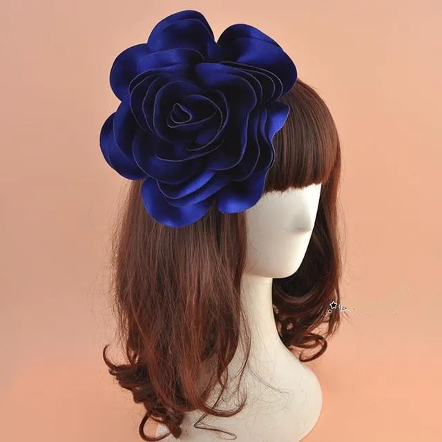 Big Satin Flower Hair Clip Fascinator
