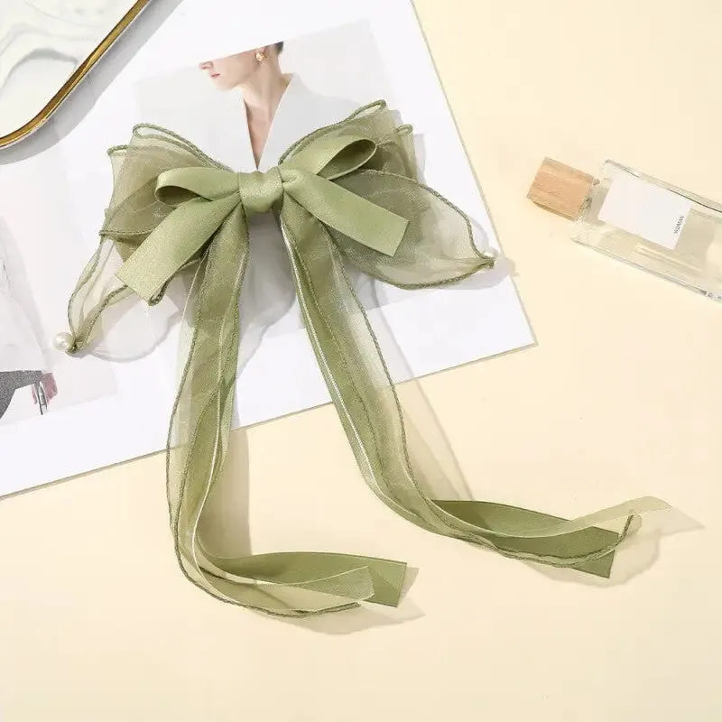 Bow Clip Pearl Black Hair Hairpin