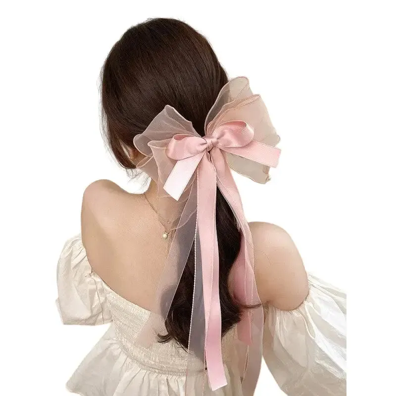 Bow Clip Pearl Black Hair Hairpin