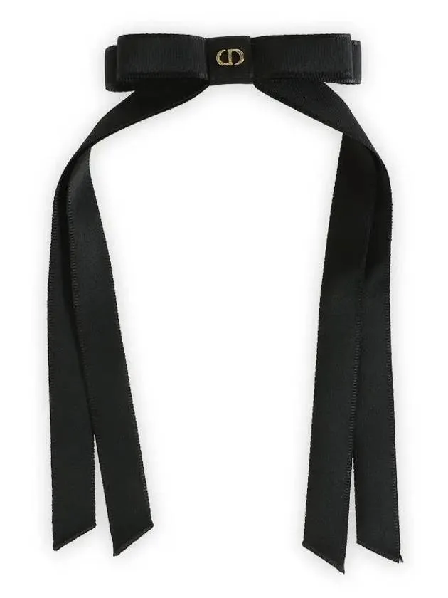 Bow Grosgrain Hairpin Black