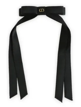 Bow Grosgrain Hairpin Black