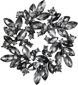 BriLove Austrian Crystal Rhinestone Elegant Flower Marquise Wreath Brooches for Women