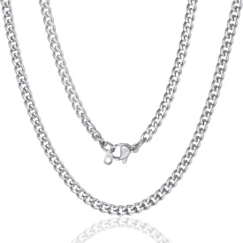 ChainsPro Stainless Steel Cuban Link Chains for Men,Silver/Black/Gold Plated Miami Cuban Chain Necklace 3/6/9/12mm Width,14"-30" Durable Mens Jewelry Gifts for Father's Day Valentine's Day Christmas