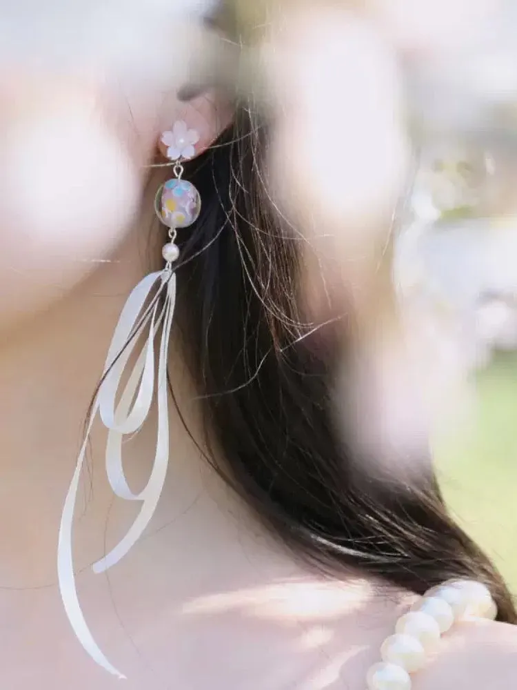 Cherry Blossom Chime Ear Studs & Clips