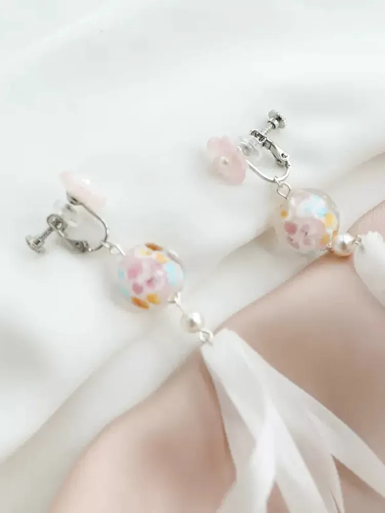 Cherry Blossom Chime Ear Studs & Clips