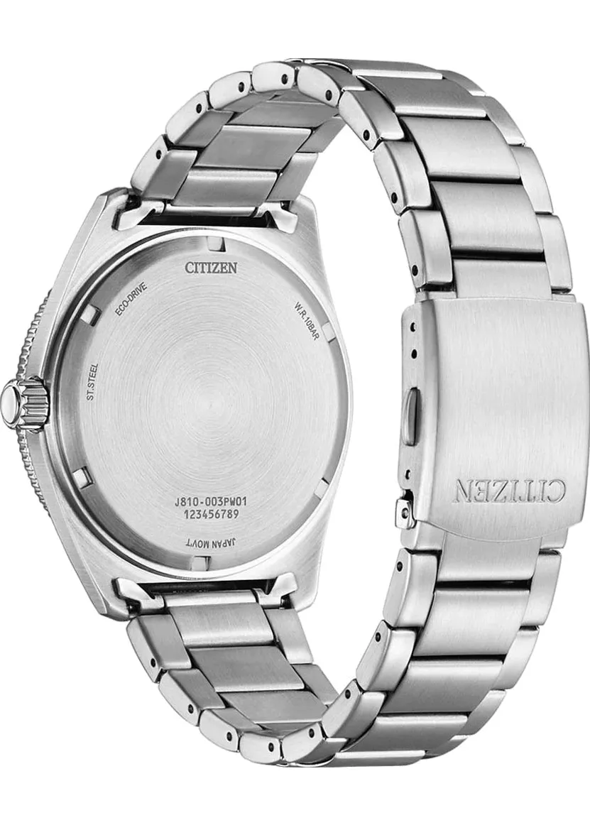 CITIZEN GENTS ECO-DRIVE BLACK DIAL STAINLESS STEEL BRACELET AW1760-81E