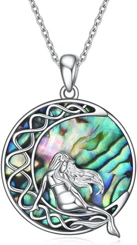 CRMAD Ocean Beach Necklace for Women Sterling Silver Starfish Wave Ocean Jewelry Gifts
