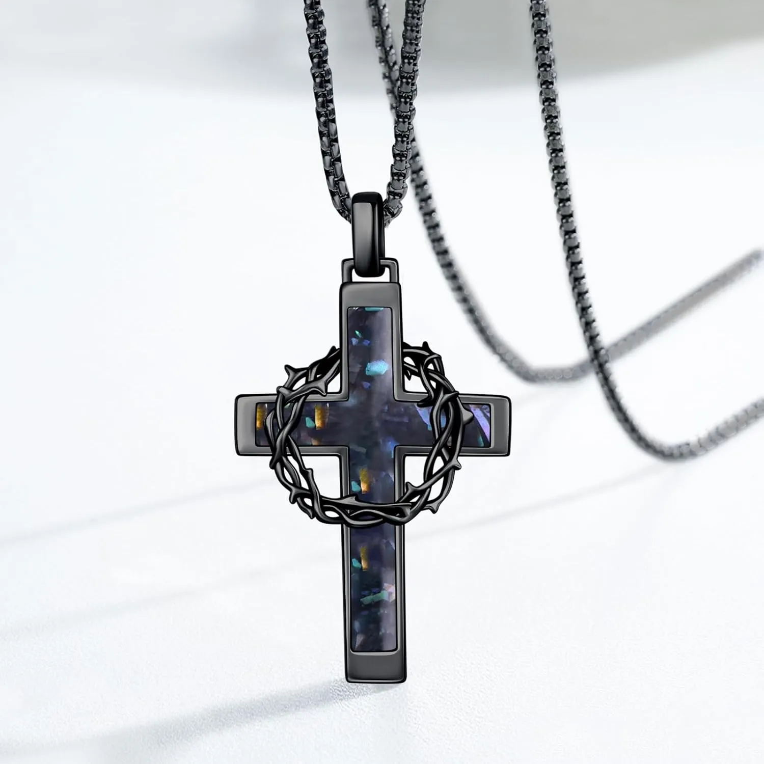 Cross Necklace 925 Sterling Silver Crucifix Pendant Necklace Christian Jewelry Catholic Gifts for Men Women