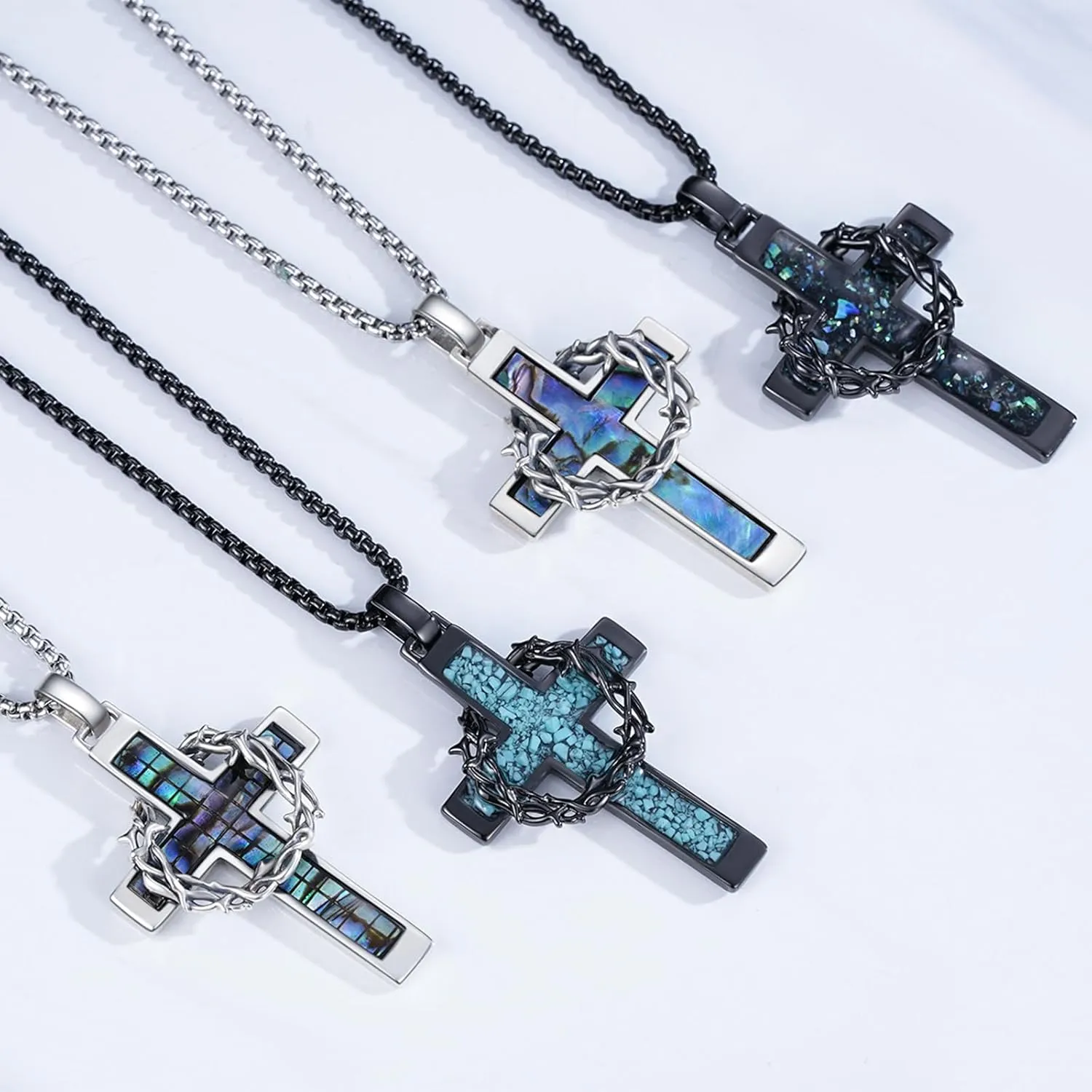 Cross Necklace 925 Sterling Silver Crucifix Pendant Necklace Christian Jewelry Catholic Gifts for Men Women