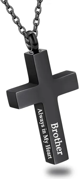 Cross Urn Necklace for Ashes for Men Women Cremation Jewelry Urns Locket Pendant Ashes Holder Memorial Jewelry-Always in My Heart