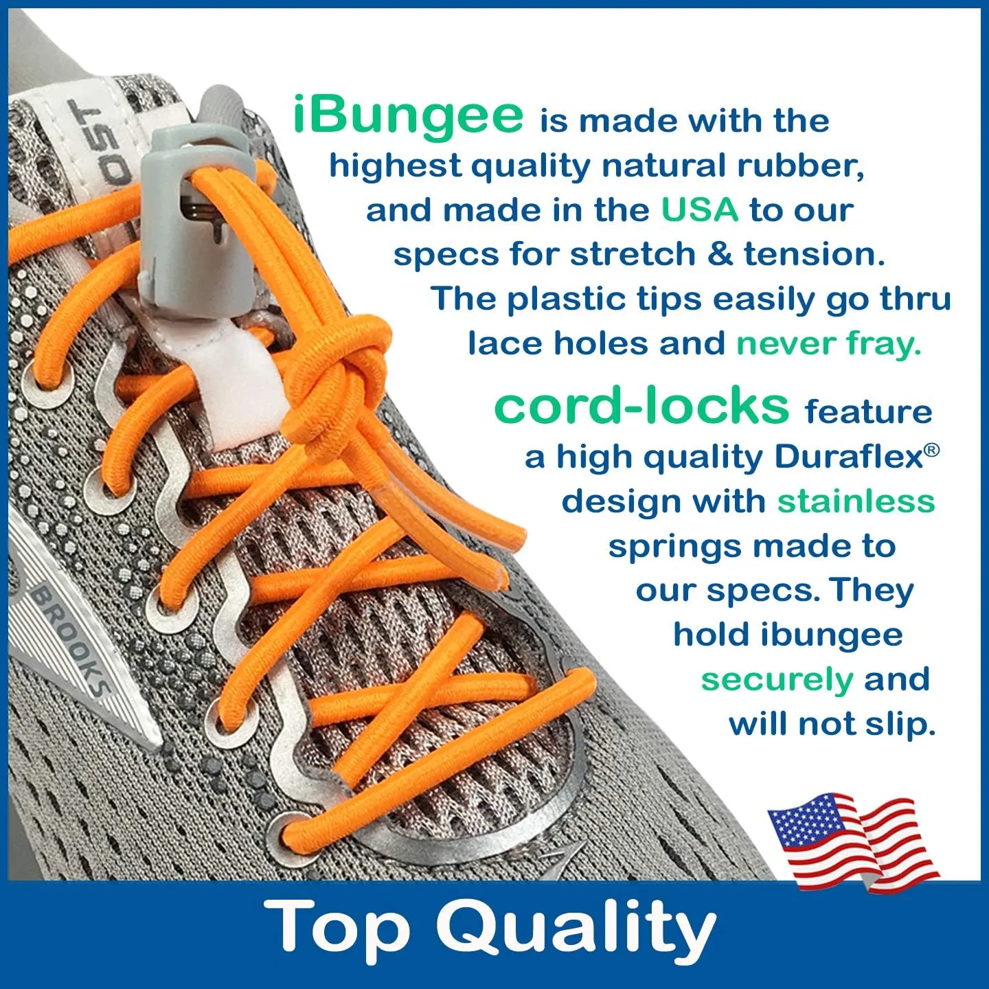 (Elastic No Tie Shoelaces (Made in the USA)