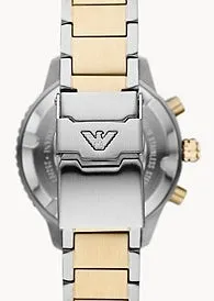 EMPORIO ARMANI DIVER CHRONOGRAPH BLUE DIAL BITONE BRACELET AR11362