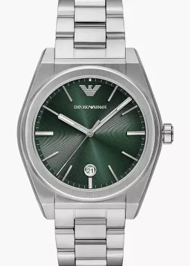 EMPORIO ARMANI FEDERICO GREEN DIAL STAINLESS STEEL BRACELET AR11621