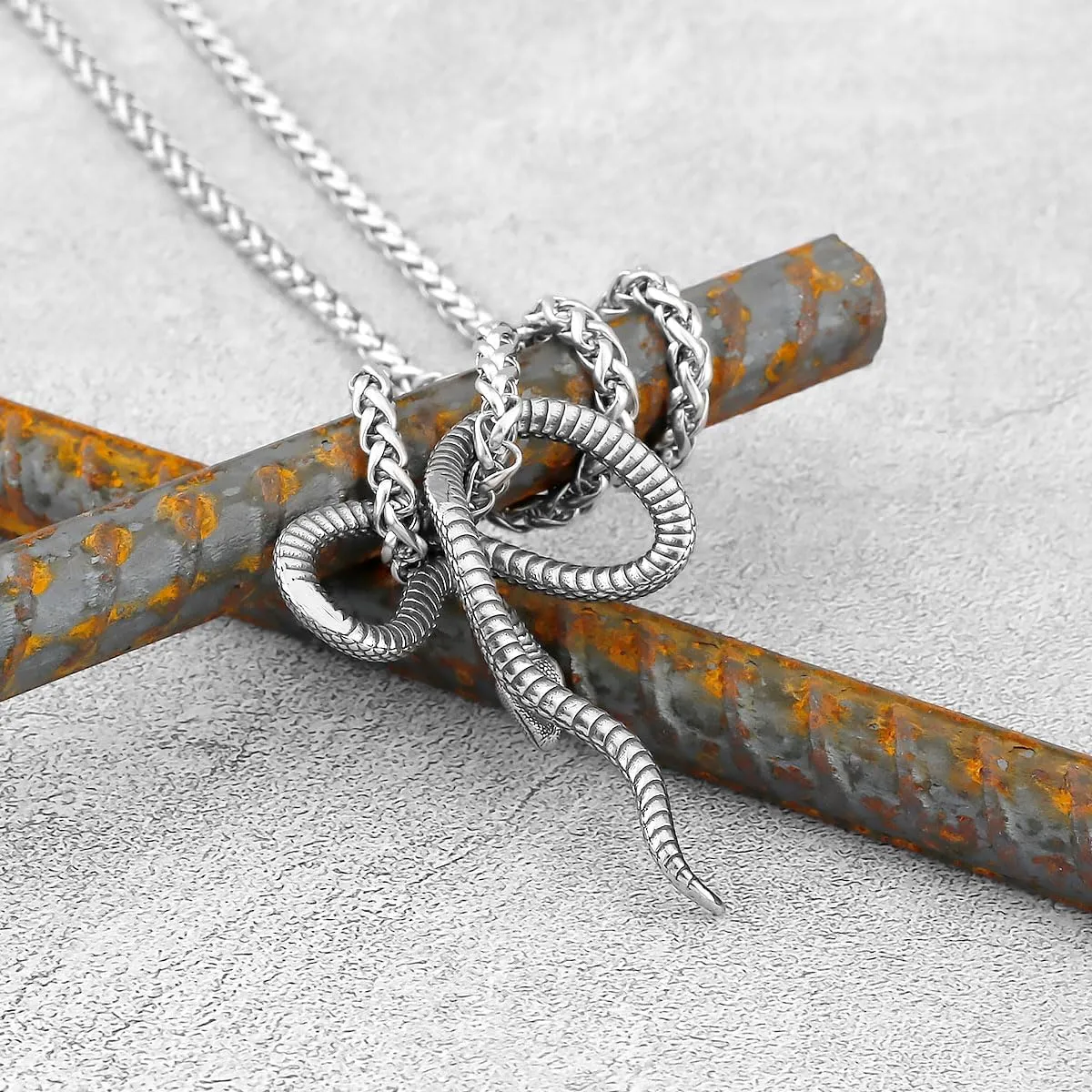 Fashion Snake Necklace Men Women Gothic Stainless Steel Animal Pendant Jewelry Gift