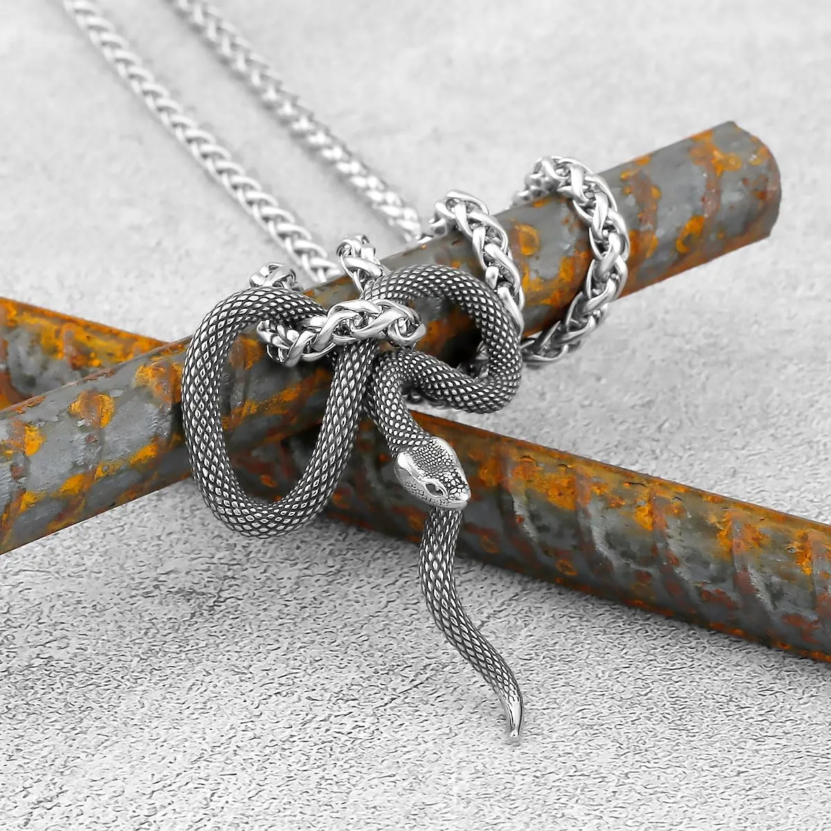 Fashion Snake Necklace Men Women Gothic Stainless Steel Animal Pendant Jewelry Gift