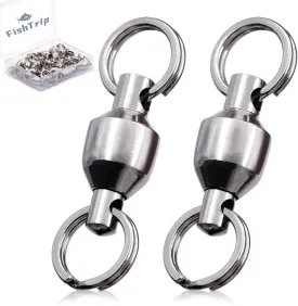 Fishing Swivels with Split Rings, 25/50pcs Ball Bearing Swivel Speed Clips Stainless Quick Change Connector for Saltwater