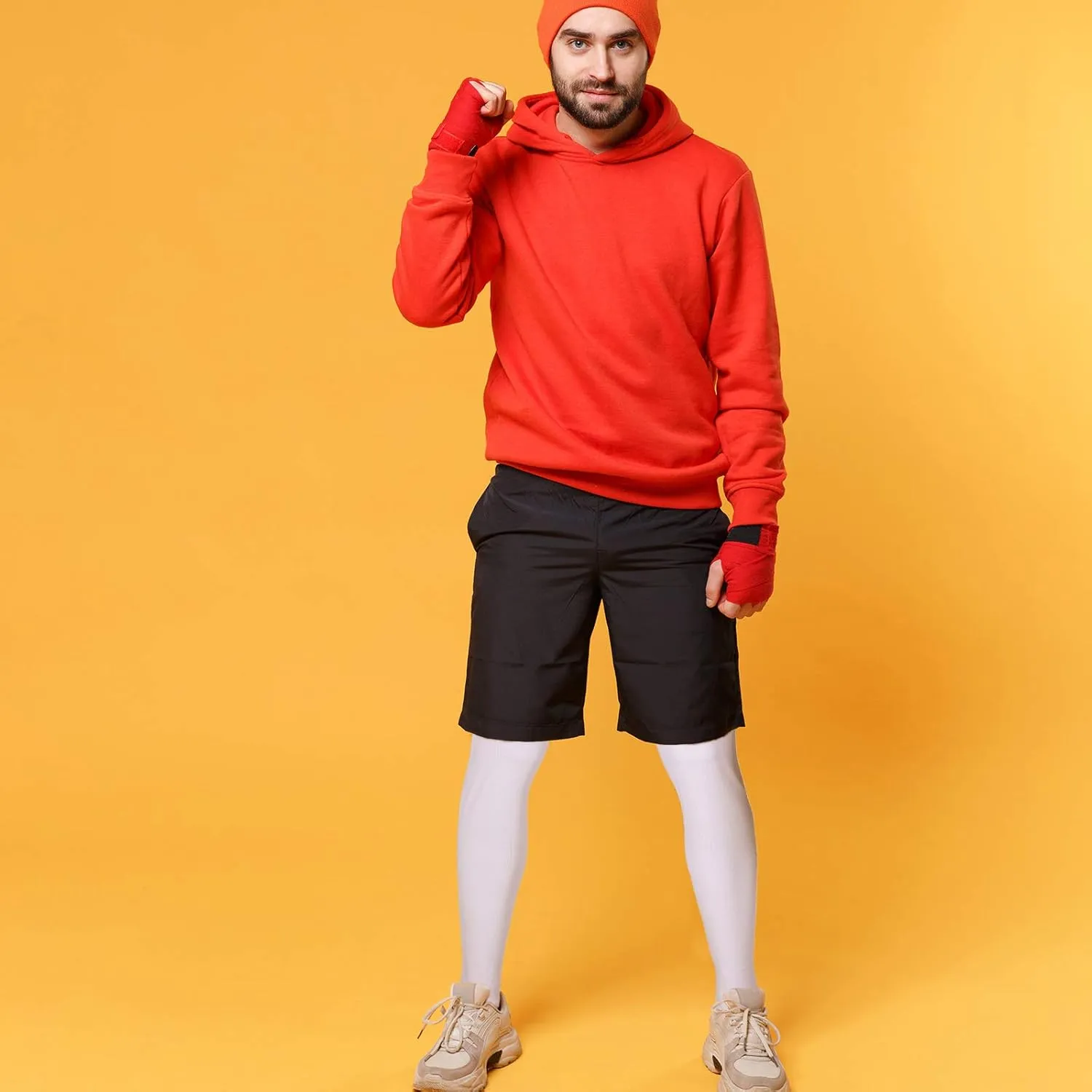 Geyoga 3 Pairs Compression Leg Sleeves Full Length Long Knee UV Protection Sleeves for Outdoor Sports Cycling Football