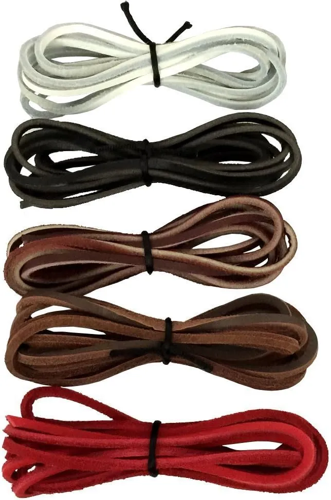 Goodlace 1 PCS of 1/8" Rawhide Leather Shoelaces Shoe Boot Laces Shoestrings Cord