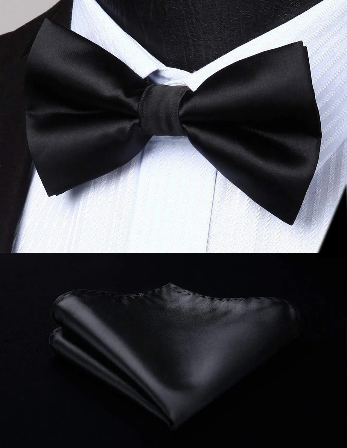 HISDERN Bow Tie and Suspenders for Men Elastic X-Back Suspender and Bowtie Set Adjustable Braces for Wedding Tuxedo