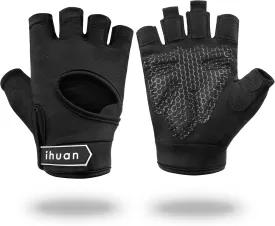 ihuan New Breathable Workout Gloves for Women & Men - No More Sweaty & Full Palm Protection Gym Exercise, Cycling Fitness, Weightlifting, Pull-ups, Deadlifting, Rowing