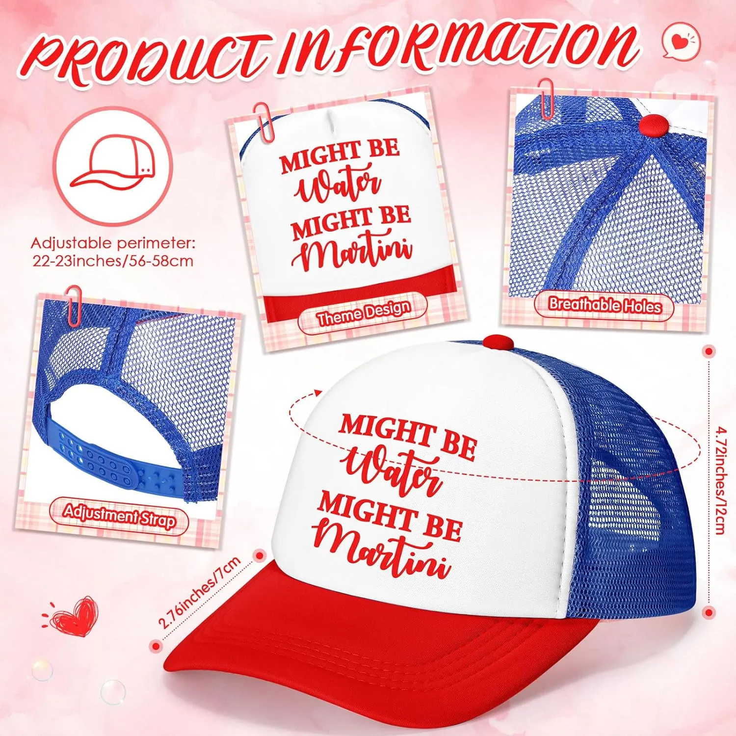 JaGely 4 Pcs Trucker Hat for Women Joke Funny Baseball Cap Classic Adjustable Cap for Women Men Gifts