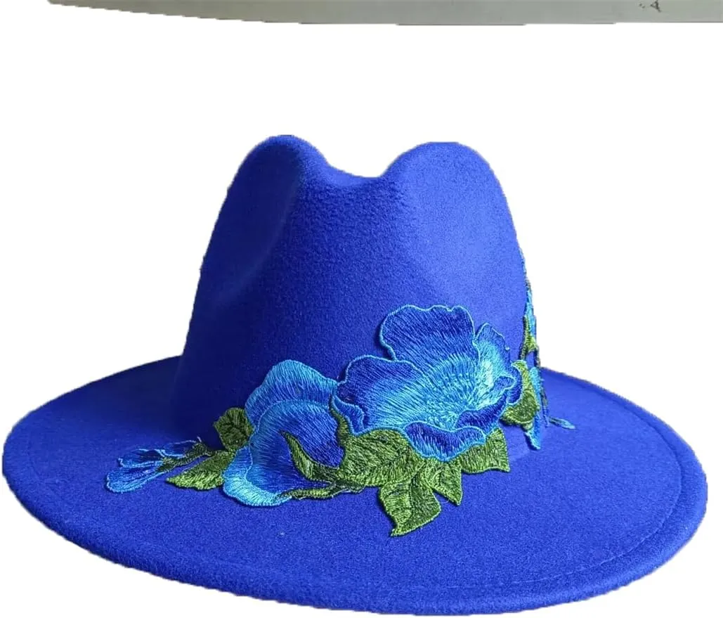 JNKIHAPOT Women's Embroidered Jazz Hat Wedding Hat Fedora Hat Wedding Hat Men's Fedora Hat Sombrero