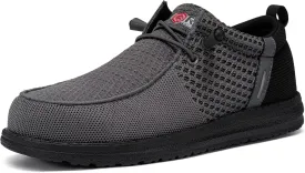 LARNMERN Slip On Steel Toe Shoes Men Lightweight Comfortable Lounging Walking Sneakers Steel Toe Loafers