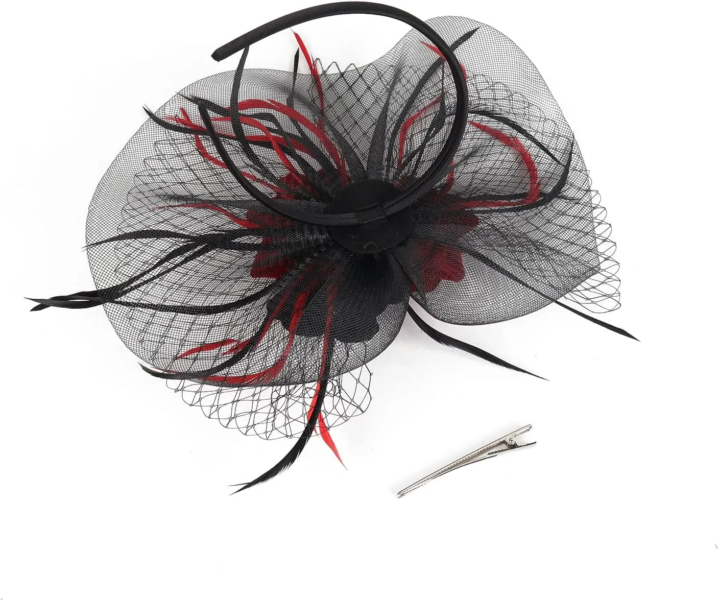 LATIMOON Fascinators Hat for Women Tea Party Headband Mini top Hats Cocktail Flower Mesh Feathers Hair Clip