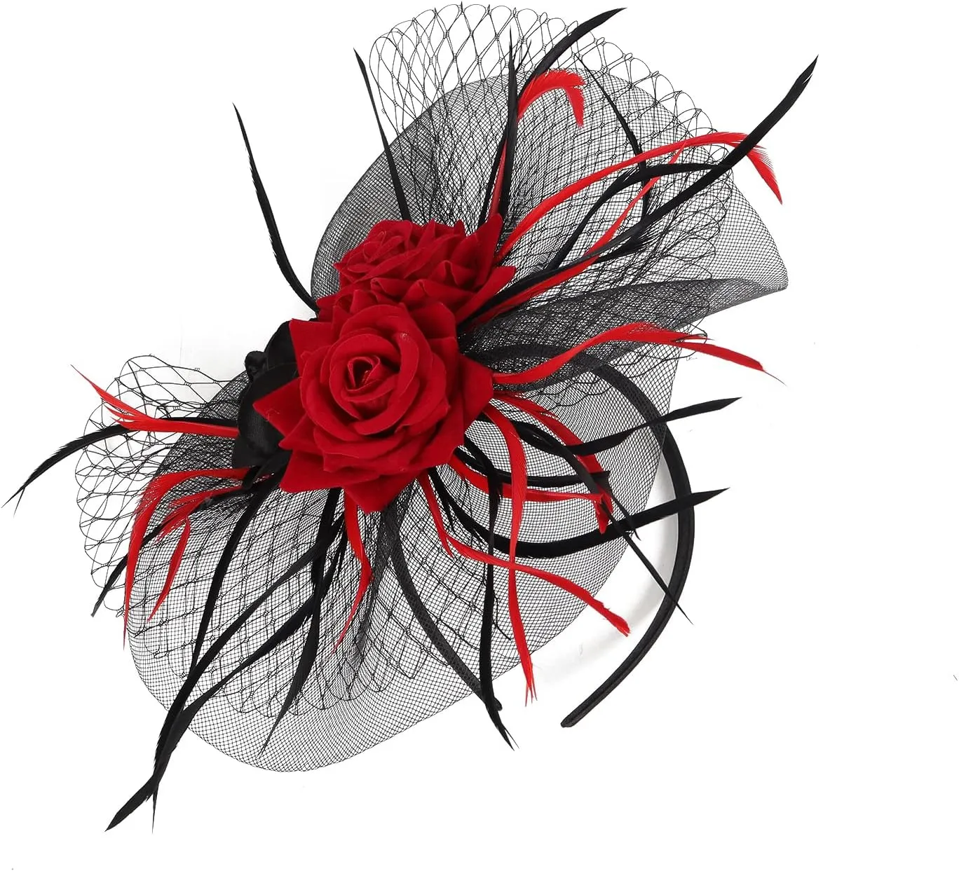 LATIMOON Fascinators Hat for Women Tea Party Headband Mini top Hats Cocktail Flower Mesh Feathers Hair Clip